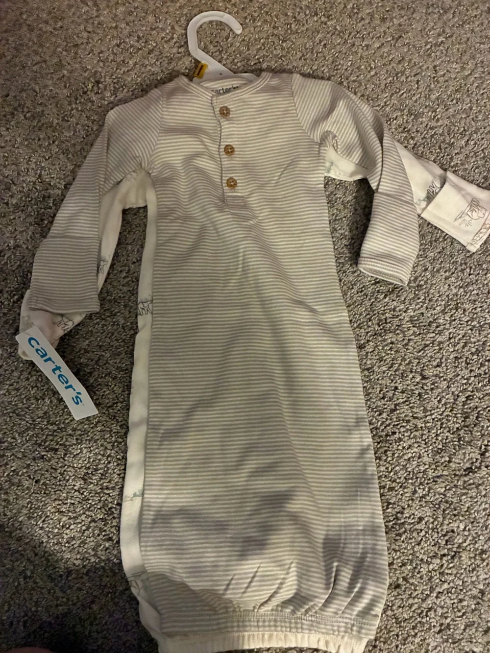 Carter's Cream Baby Sleep Gowns- Long Sleeve
